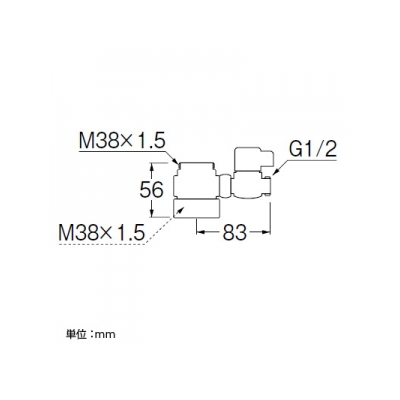 三栄水栓製作所 シングル混合栓用分岐アダプター SAN-EI社製用(U-MIX)  B98-AU 画像2