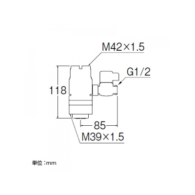 三栄水栓製作所 シングル混合栓用分岐アダプター SAN-EI社製用(E-MIX廃番)  B98-B 画像3