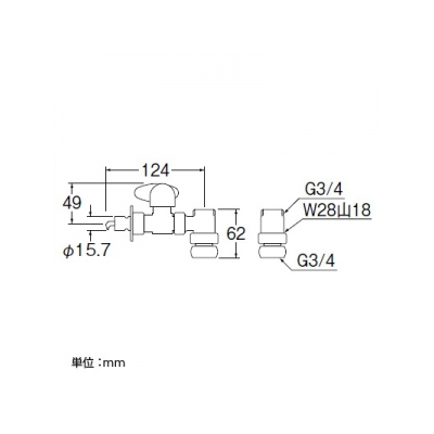 三栄水栓製作所 分岐ソケット オートストッパー付  PB515S 画像3