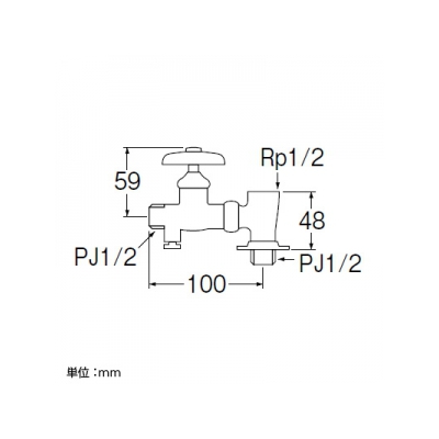 三栄水栓製作所 水抜分岐バルブ 寒冷地用 呼び:13  JB21AK-13 画像2