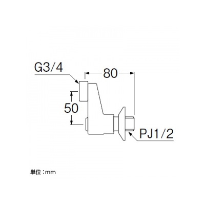 三栄水栓製作所 ベンリー偏心管 流量調節付  U3-83X-50 画像2