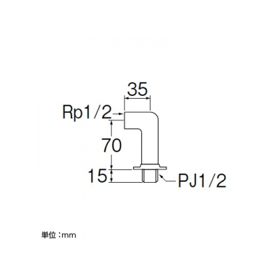 三栄水栓製作所 水栓取付脚 ソケット直結型 呼び:13  T26-13 画像2