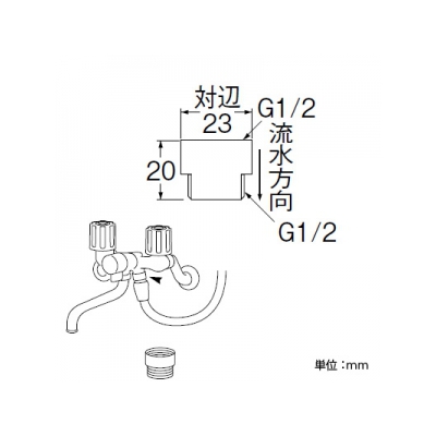 三栄水栓製作所 定流量ソケット(シャワー用) 12L用定流量弁コア付  PV722F-13 画像2