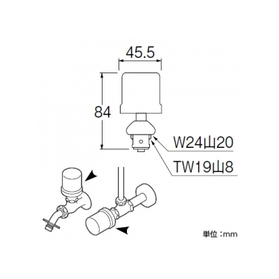 三栄水栓製作所 水撃低減器上部 パッキン固定式 呼び:13  PU7321-13 画像2