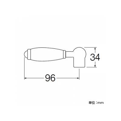 三栄水栓製作所 陶器レバー ビス止め式 水用  PR2102F-2-B 画像2