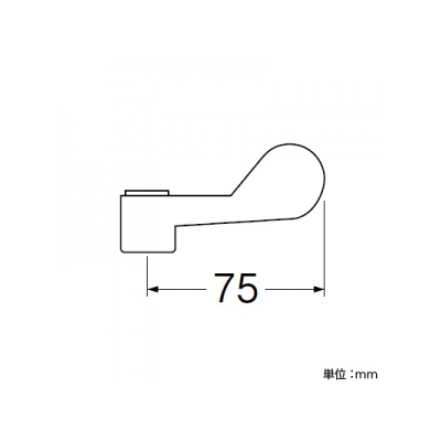 三栄水栓製作所 ワンタッチレバー ハンドルアダプター3付 長さ:75mm  PR23F 画像2