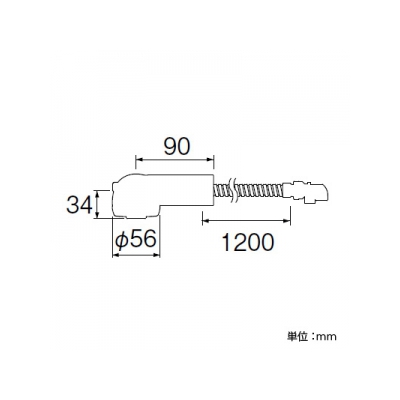 三栄水栓製作所 ラセンホース組品 キッチン用 K3761JV-W用 ホース長さ:1.2m  MK3761-560N-S5-I 画像2