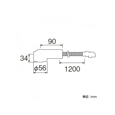 三栄水栓製作所 ラセンホース組品 キッチン用 K8760JV用 ホース長さ:1.2m  MK3761-560N-S5-DH 画像2