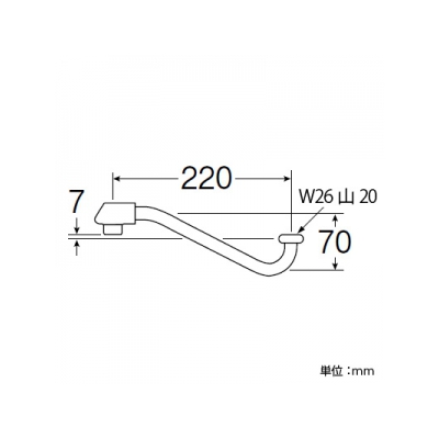 三栄水栓製作所 断熱上向自在パイプ 下向き取付けタイプ 長さ:220mm パイプ外径:16mm  PA16D-60X-16 画像2