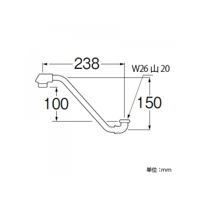 三栄水栓製作所 断熱上向自在パイプ 下向き取付けタイプ 長さ:238mm パイプ外径:16mm  PA16D-60X2-16 画像2