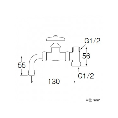 三栄水栓製作所 アングル分岐バルブ 呼び:13  JB22A-13 画像2