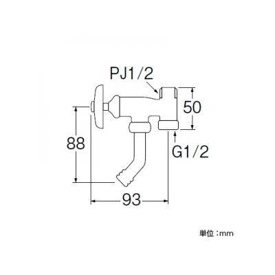 三栄水栓製作所 アングル分岐バルブ 呼び:13  JB32-13 画像2