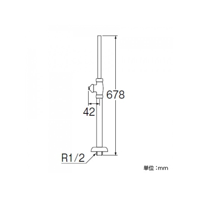 三栄水栓製作所 D式ストレート形止水栓[共用形] 長さ:678mm  V21JSD-13 画像2