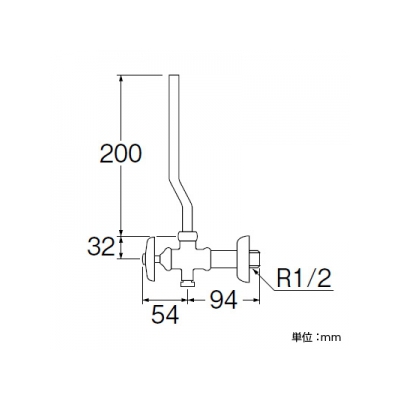 三栄水栓製作所 アングル止水栓[共用形] 寒冷地用 上部側水抜付 呼び:13  V225AK-2-13 画像2