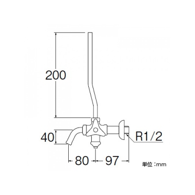 三栄水栓製作所 D式アングル分岐止水栓 呼び:13  V222AD-13 画像2