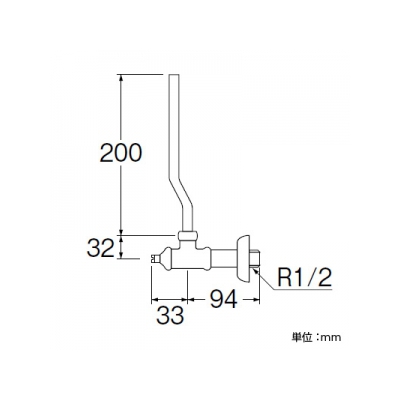 三栄水栓製作所 D式アングル止水栓[共用形] 呼び:13  V22JD-13 画像2