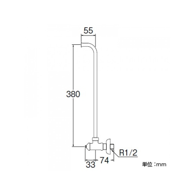 三栄水栓製作所 D式L管止水栓[共用形] 呼び:13  V223JD-13 画像2