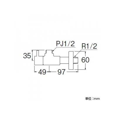 三栄水栓製作所 止水栓本体[共用形] ナットなし 呼び:13  V2261-X2-13 画像2