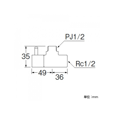 三栄水栓製作所 止水栓本体[共用形] 呼び:13  V2261-X3-13 画像2