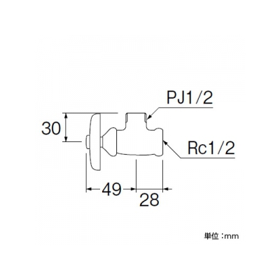 三栄水栓製作所 止水栓本体[共用形] 呼び:13  V22A-X3-13 画像2