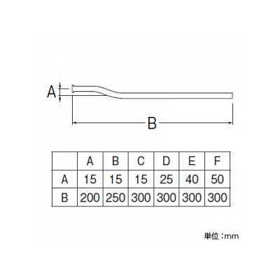 三栄水栓製作所 ツバ付給水曲管 パイプ径:12.7mm 寸法:50×300mm  V22J-63-F 画像2