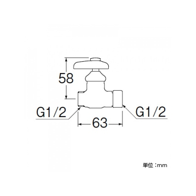 三栄水栓製作所 ナット付化粧バルブ[共用形] 呼び:13  V261-13 画像2