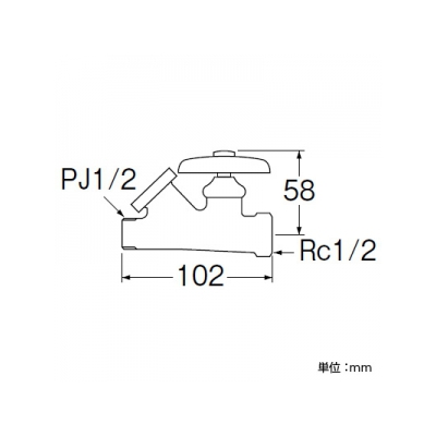 三栄水栓製作所 ストレーナ45°化粧バルブ[共用形] ストレーナ内蔵 呼び:13  V29-1-13 画像2