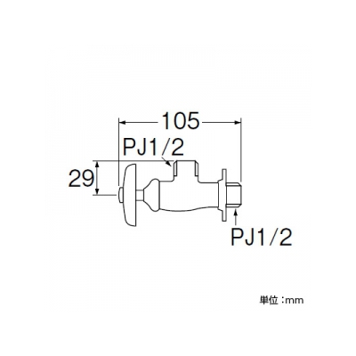 三栄水栓製作所 アングル化粧バルブ[共用形] 呼び:13  JV24A-13 画像2