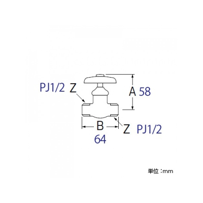 三栄水栓製作所 オネジ化粧バルブ[共用形] 呼び:13  JV20A-13 画像2