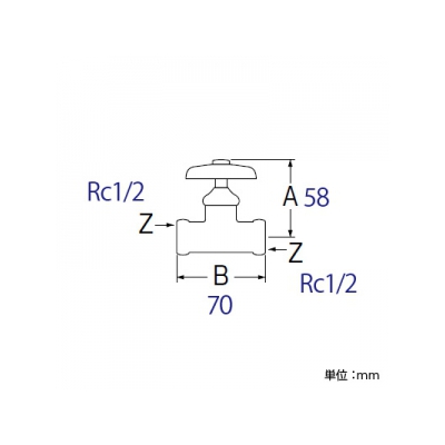 三栄水栓製作所 メネジ化粧バルブ[共用形] 呼び:13  JV23A-13 画像2