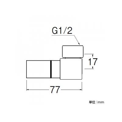 三栄水栓製作所 ナット付エルボ ワンタッチタイプ 袋ナット回転式 パッキン付 ネジ径G1/2×パイプ径10A  T6215J-4-13X10A 画像2