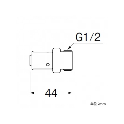 三栄水栓製作所 オスアダプター平行 カシメタイプ ネジ径G1/2×パイプ径13A  T601-4-13X13A 画像2