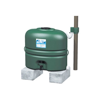 三栄水栓製作所 雨水タンク 省スペース地上設置型 取水器付 有効タンク容量:110L グリーン  EC2010AS-G-60-110L