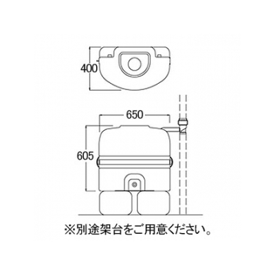 三栄水栓製作所 雨水タンク 省スペース地上設置型 取水器付 有効タンク容量:110L グレー  EC2010AS-H-60-110L 画像2