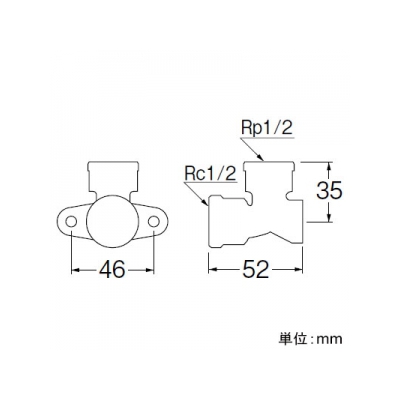 三栄水栓製作所 逆座付水栓エルボ 呼び:13  T738-13 画像2