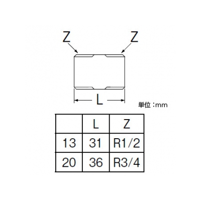 三栄水栓製作所 CPニップル 呼び20(R3/4) 黄銅製  T205-20 画像2