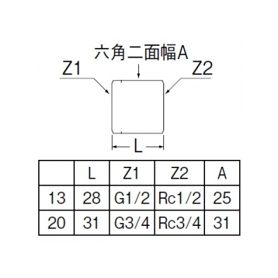 三栄水栓製作所 メスメスソケット 呼び13(G1/2×Rc1/2) 青銅製  T213-13 画像2