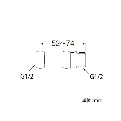 三栄水栓製作所 伸縮片ナットアダプター 呼び13(G1/2)×呼び13(G1/2) パッキン付  T842-13X13 画像2