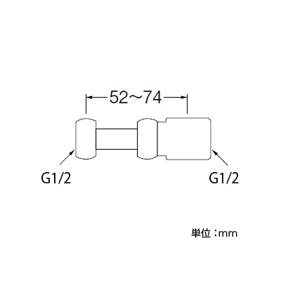 三栄水栓製作所 伸縮両ナットアダプター 呼び13(G1/2)×呼び13(G1/2) パッキン付  T832-13X13 画像2