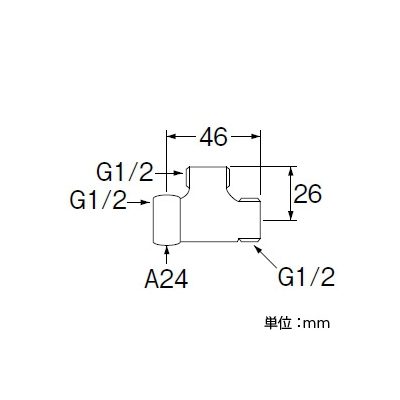 三栄水栓製作所 片ナット付チーズ 呼び13(G1/2) 青銅製 パッキン付  T6-6X-13 画像2