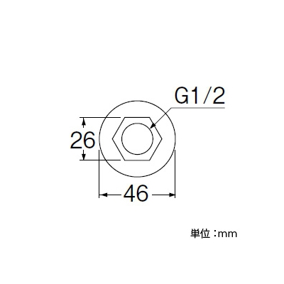 三栄水栓製作所 座付ナット 呼び13(G1/2) 亜鉛ダイカスト製  PU81-13-13 画像3