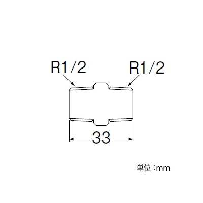 三栄水栓製作所 ニップル(クロム) 呼び13(R1/2) 青銅製  T70-13 画像2