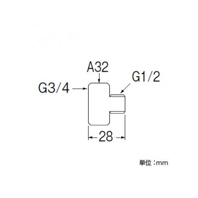 三栄水栓製作所 20×13アダプター(クロム) 呼び20(G3/4)×呼び13(G1/2) 青銅製  T755-20X13 画像2