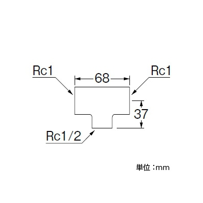 三栄水栓製作所 異径チーズ(クロム) 呼び25(Rc1)×25(Rc1)×13(Rc1/2) 青銅製  T77B-1-25X25X13 画像2