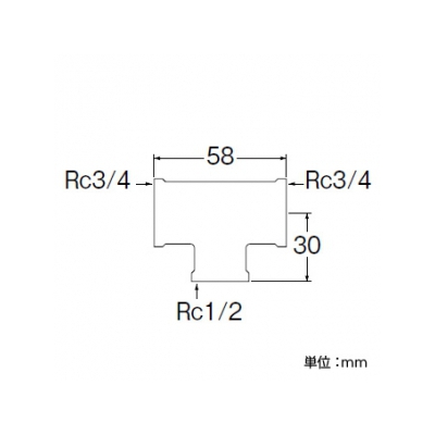 三栄水栓製作所 異径チーズ(クロム) 呼び20(Rc3/4)×20(Rc3/4)×13(Rc1/2) 青銅製  T771-1-20X20X13 画像2