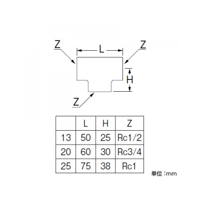 三栄水栓製作所 砲金チーズ 呼び25(Rc1) 青銅製  T770B-25 画像2