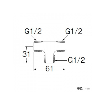 三栄水栓製作所 砲金オネジチーズ 呼び13(G1/2) 青銅製  T7900-3-13 画像2