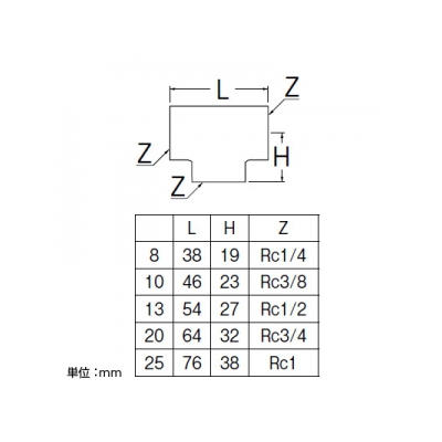 三栄水栓製作所 ステンレスチーズ 呼び8(Rc1/4) SUS304製  TS770B-8 画像2