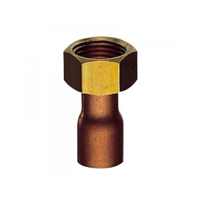 三栄水栓製作所 ナット付銅管アダプター 呼び13(G1/2)×12.7 パッキン付(ノンアスベスト)  T56-1-13X12.7