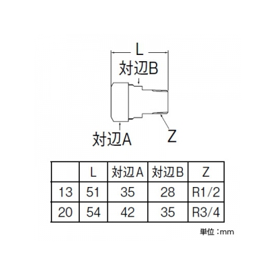 三栄水栓製作所 ポリパイジョイント1種オス 呼び13(R1/2) 青銅製  T60A-1-13 画像2